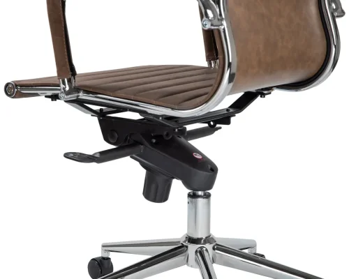 Офисное кресло для руководителей 101F-LMR CLARK, цвет коричневый лофт №320 Dobrin, коричневый/экокожа, ножки/металл/хром, размеры - 1090*1150***680*680 фото 9