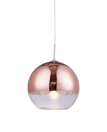 Светильник подвесной Veroni LDP 1029-200 R.GD Lumina Deco прозрачный розовый 1 лампа, основание хром в стиле современный шар