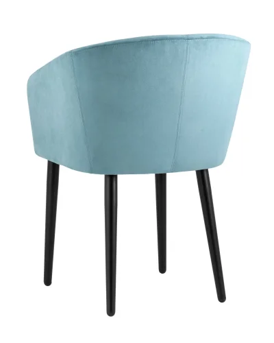 Кресло Ральф велюр пыльно-голубой УТ000032926 Stool Group, голубой/велюр, ножки/металл/чёрный, размеры - ****580*600 фото 4