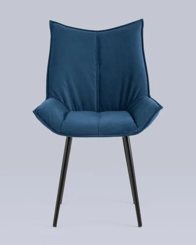 Стул Осло велюр синий УТ000035049 Stool Group, синий/велюр, ножки/металл/чёрный, размеры - ***** фото 4