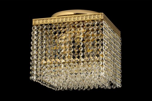 Люстра хрустальная потолочная Cremono E 1.2.24.100 G Dio D'Arte прозрачная без плафона на 4 лампы, основание жёлтое золотое в стиле классический фото 3