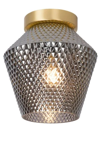 Светильник потолочный Rosalind 03134/01/65 Lucide серый 1 лампа, основание матовое золото латунь в стиле винтаж 