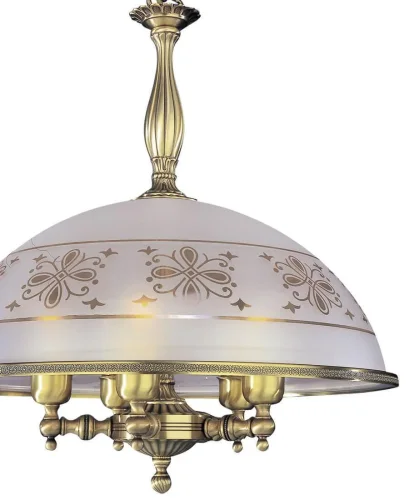 Люстра подвесная  L 6002/48 Reccagni Angelo белая прозрачная на 5 ламп, основание античное бронза в стиле классический  фото 2