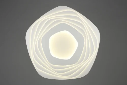 Светильник потолочный LED с пультом Avola OML-07707-380 Omnilux белый 1 лампа, основание белое в стиле хай-тек с пультом кольца фото 2