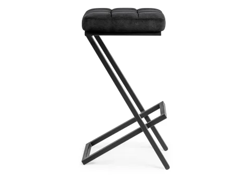 Полубарный стул Амаури катания блэк / черный матовый 507430 Woodville, чёрный/велюр, ножки/металл/чёрный, размеры - ****350*360 фото 3