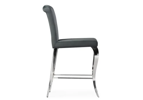 Полубарный стул Joan dark grey / steel 15387 Woodville, серый/велюр, ножки/металл/хром, размеры - ****470*640 фото 3