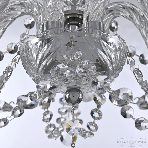 Люстра подвесная 101/5/141 Ni Bohemia Ivele Crystal без плафона на 5 ламп, основание никель прозрачное в стиле классический sp фото 4