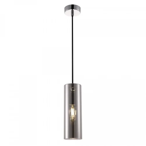 Светильник подвесной Gioia P011PL-01CH Maytoni прозрачный серый 1 лампа, основание хром в стиле современный 