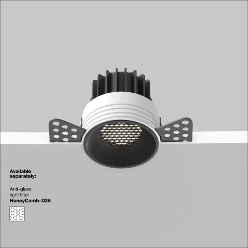 Светильник точечный LED Round DL058-7W4K-TRS-B Maytoni чёрный на 1 лампу, основание в стиле современный для затирки фото 10