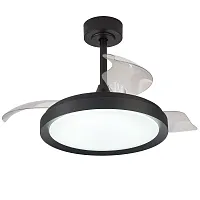 Люстра c вентилятором LED Mistral 8831 Mantra чёрная на 1 лампу, основание чёрное в стиле современный с пультом