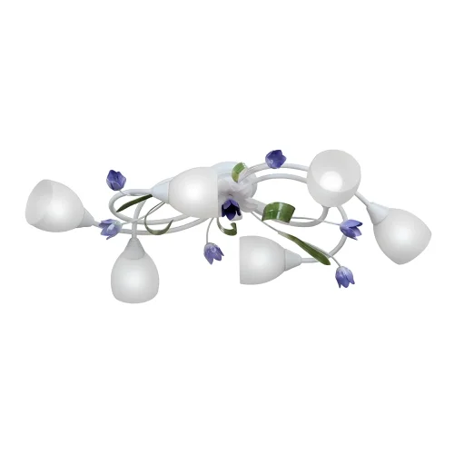 Люстра потолочная V1467-0/6PL Vitaluce белая на 6 ламп, основание белое в стиле флористика фото 3