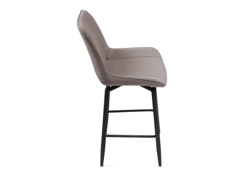 Полубарный стул Седа К крутящийся латте / черный 520603 Woodville, бежевый/велюр, ножки/металл/чёрный, размеры - ****500*580 фото 5