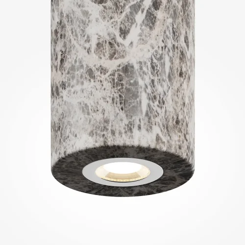 Светильник подвесной LED Basic Texture MOD461PL-L5GRK Maytoni серый на 1 лампу, основание чёрное в стиле современный трубочки фото 2