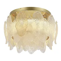 Светильник потолочный LED Lightsome SL6135.202.01 ST-Luce янтарный прозрачный на 1 лампу, основание золотое в стиле арт-деко 