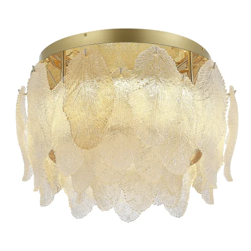 Светильник потолочный LED Lightsome SL6135.202.01 ST-Luce янтарный прозрачный на 1 лампу, основание золотое в стиле арт-деко 