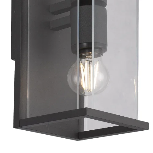 Настенный светильник Meribel 6492 Mantra уличный IP54 чёрный серый 2 лампы, плафон прозрачный в стиле современный E27 фото 4