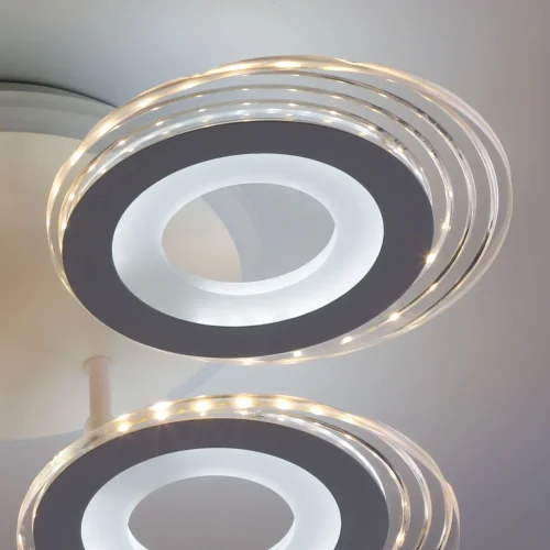 Люстра потолочная LED с пультом Мадлен 424013605 DeMarkt белая на 1 лампа, основание белое в стиле хай-тек с пультом кольца фото 12
