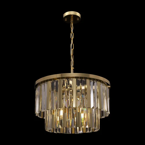 Люстра подвесная Viviane FR11001PL-08G Freya прозрачная на 8 ламп, основание золотое в стиле классический арт-деко  фото 2