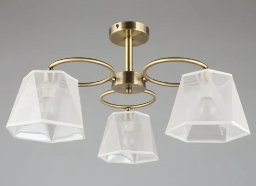 Люстра потолочная Rapallo OML-65017-03 Omnilux белая на 3 лампы, основание бронзовое в стиле современный  фото 4