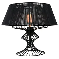 Настольная лампа лофт Cameron GRLSP-0526 Lussole чёрная 1 лампа, основание чёрное металл в стиле лофт 