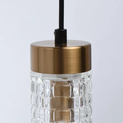 Светильник подвесной Фьюжн 392018304 DeMarkt прозрачный 4 лампы, основание чёрное в стиле модерн трубочки фото 6