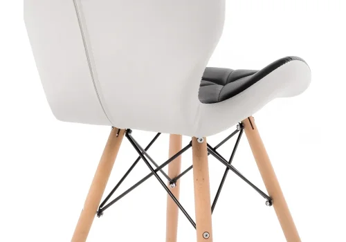 Деревянный стул PC-027 black / white 11795 Woodville, чёрный/искусственная кожа, ножки/массив бука/натуральный, размеры - ****450*530 фото 7