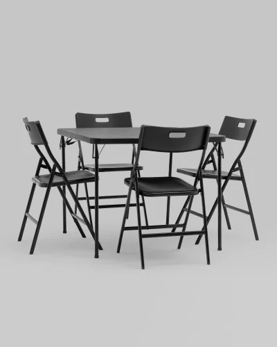 Комплект раскладного стола и стульев, черный УТ000038896 Stool Group на 1 , основание в стиле современный раскладной фото 3