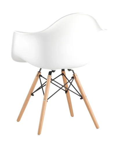 Кресло EAMES W, белое УТ000004417 Stool Group, белый/пластик, ножки/дерево/бежевый, размеры - ****620*450 фото 5