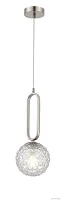 Светильник подвесной Pierre MR2233-1P MyFar прозрачный 1 лампа, основание матовое никель в стиле современный шар