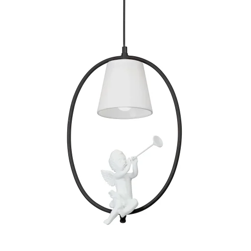 Светильник подвесной V2971-1/1S Vitaluce белый 1 лампа, основание чёрное в стиле современный ангел фото 3