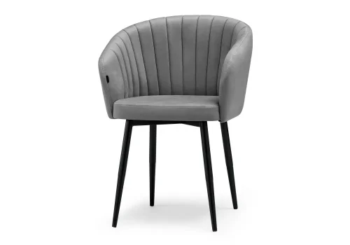 Деревянный стул Моншау черный / velutto 32 462135 Woodville, серый/велюр, ножки/металл/чёрный, размеры - ****600*530 фото 6