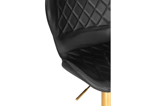 Барный стул Porch gold / black 15647 Woodville, чёрный/экокожа, ножки/металл/золотой, размеры - *1130***480*470 фото 6