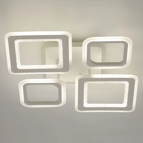 Люстра потолочная LED с пультом Мадлен 424013805 DeMarkt белая на 1 лампа, основание белое в стиле хай-тек с пультом квадраты фото 4