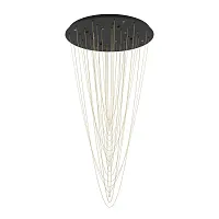 Светильник потолочный LED DIMM Trepuco 390355 Eglo латунь на 8 ламп, основание чёрное в стиле современный хай-тек минимализм каскад