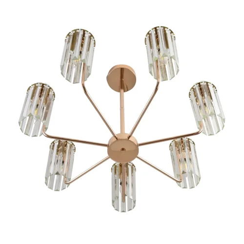 Люстра потолочная хрустальная Favla 8347/7 Lumion прозрачная на 7 ламп, основание золотое в стиле классический фото 4