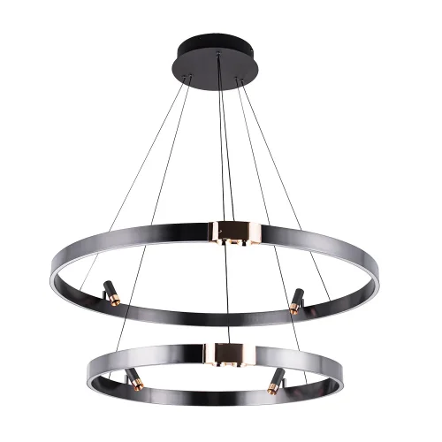 Светильник подвесной LED Cesare A1993SP-64BK Arte Lamp чёрный на 1 лампу, основание чёрное в стиле минимализм хай-тек современный кольца