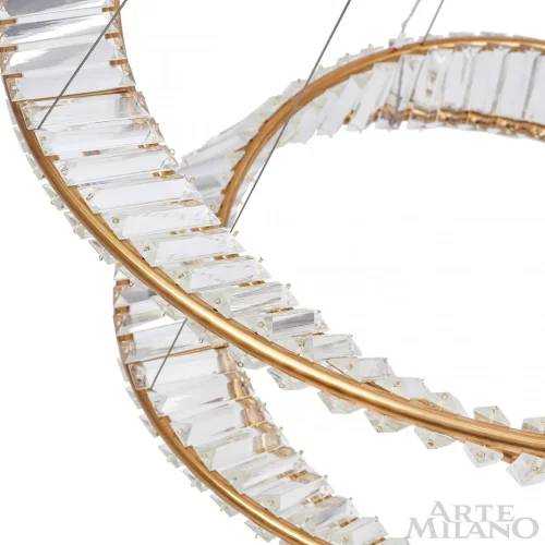 Люстра подвесная LED с пультом AM-Venezia 318033/D800-D600-D400 BS Arte Milano прозрачная на 1 лампу, основание латунь в стиле современный кольца с пультом фото 8