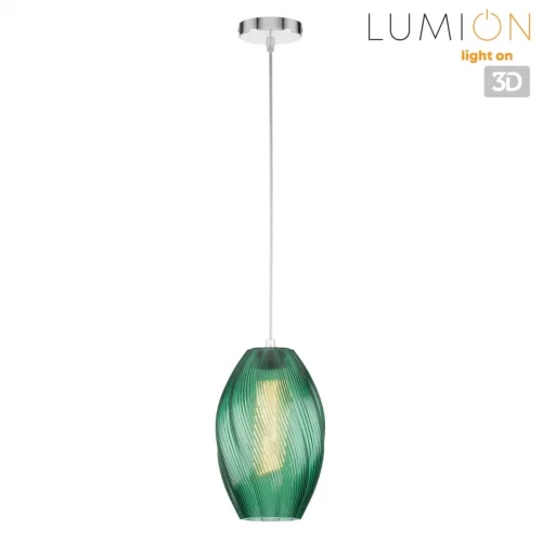 Светильник подвесной Tide 8290/1A Lumion зелёный на 1 лампу, основание хром в стиле современный фото 3