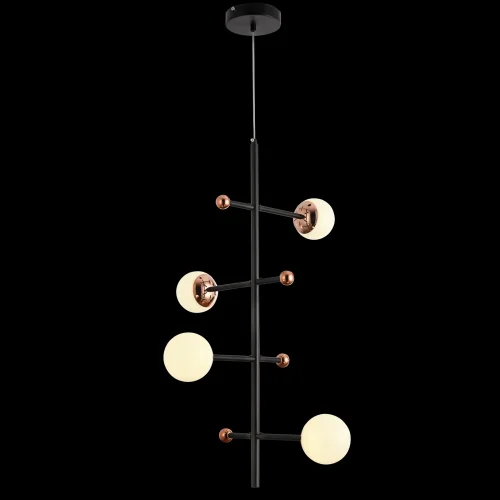 Светильник подвесной LED LAMPS 81338 GOLD BLACK Natali Kovaltseva белый 1 лампа, основание золотое в стиле современный шар