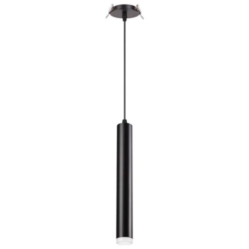 Светильник подвесной встраиваемый LED Modo 357893 Novotech чёрный 1 лампа, основание чёрное в стиле современный трубочки
