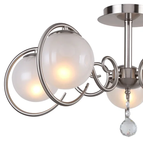 Люстра потолочная Fabbio 2349-5U F-promo белая на 5 ламп, основание никель в стиле классический шар фото 6