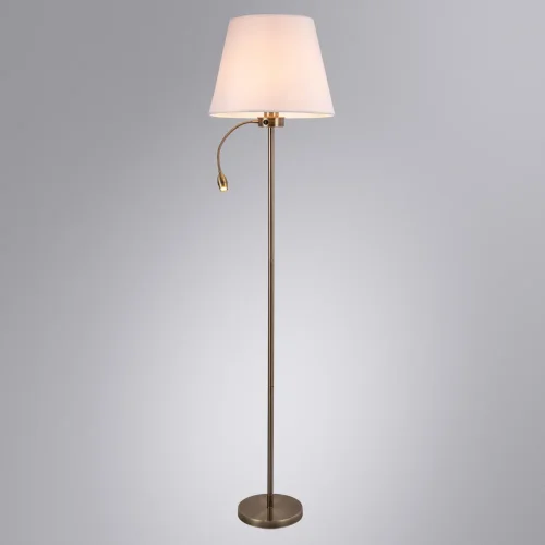 Торшер Elba A2581PN-2AB Arte Lamp для чтения белый 1 лампа, основание античное бронза в стиле современный
 фото 2