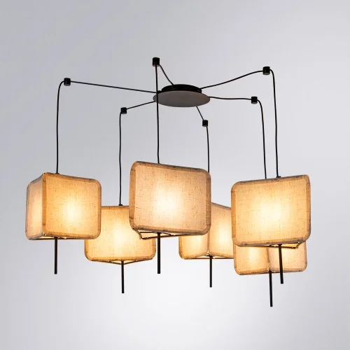 Люстра потолочная Trixie A7084SP-6BK Arte Lamp белая на 6 ламп, основание чёрное в стиле современный фото 2 Люстра потолочная Trixie A7084SP-6BK Arte Lamp белая на 6 ламп, основание чёрное в стиле современный фото 2