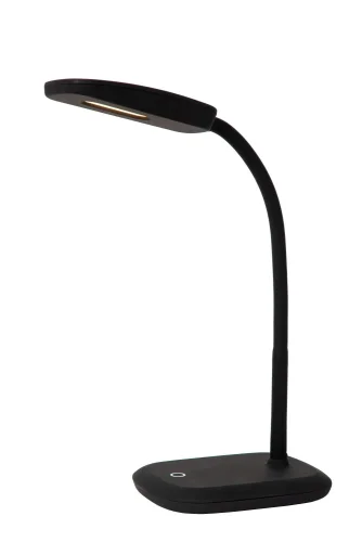 Настольная лампа офисная LED Tessa 18675/04/30 Lucide чёрная 1 лампа, основание чёрное металл в стиле современный 