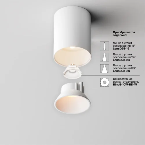 Светильник накладной LED Alfa LED C064CL-8W2.7K-RD-WB Maytoni белый на 1 лампу, основание белое в стиле современный хай-тек круглый фото 12