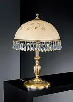 Настольная лампа P 6206 G Reccagni Angelo бежевая 2 лампы, основание античное бронза хрусталь металл в стиле классический 