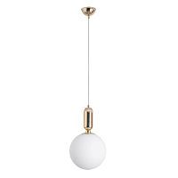 Светильник подвесной Bolla-Sola A3034SP-1GO Arte Lamp белый 1 лампа, основание золотое в стиле современный шар