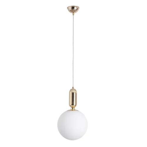 Светильник подвесной Bolla-Sola A3034SP-1GO Arte Lamp белый на 1 лампу, основание золотое в стиле современный шар