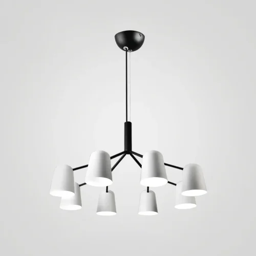 Люстра подвесная SKYM D95 102056-26 ImperiumLoft белая на 8 ламп, основание чёрное в стиле современный  фото 3