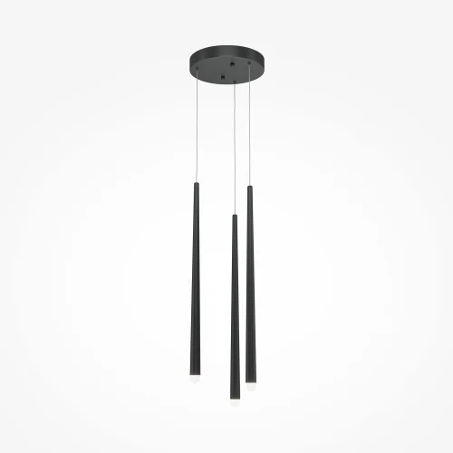 Светильник подвесной LED Cascade MOD132PL-L18BK Maytoni чёрный на 1 лампу, основание чёрное в стиле минимализм современный трубочки каскад фото 3
